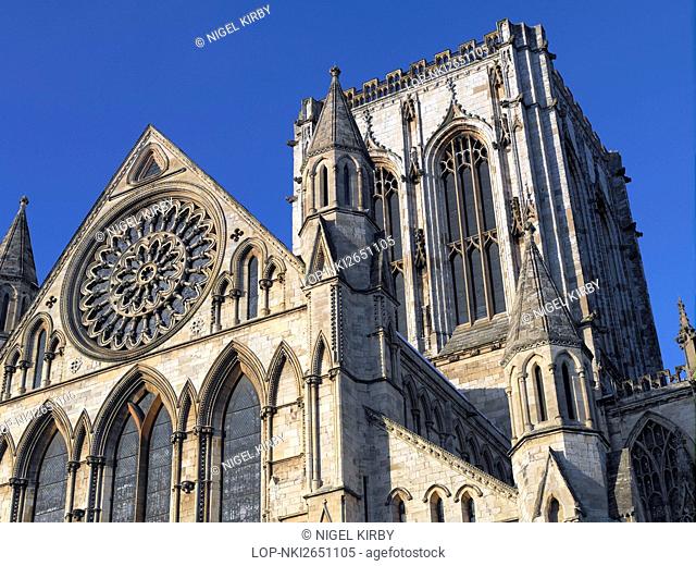 England, North Yorkshire, York. The Rose Window in the South Transept of York Minster