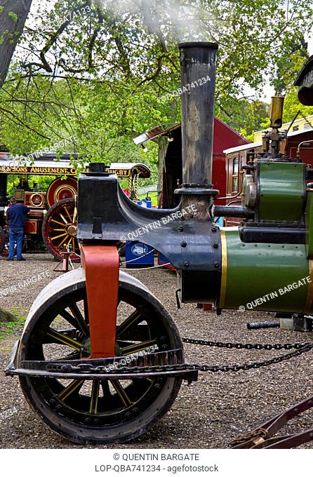 Steam tractor on display at Audley End in Essex