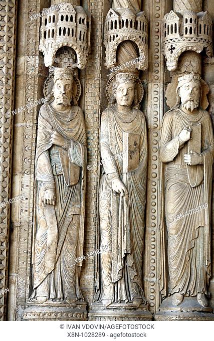 Portal of Bourges Cathedral 1195-1270, UNESCO World Heritage Site, Bourges, France