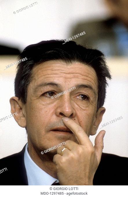 Portrait of Enrico Berlinguer. Portrait of the Italian politician and secretary of the Italian Communist Party (PCI). Italy, 1984