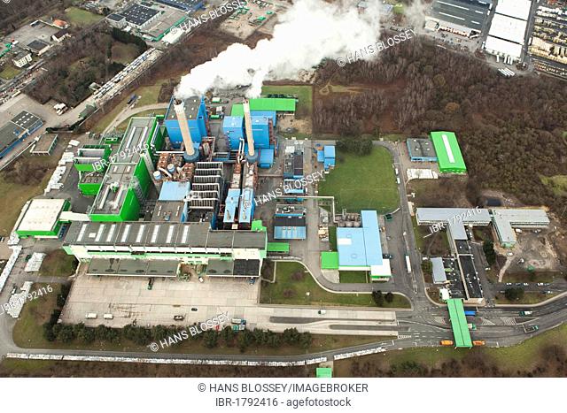 Aerial view, garbage incineration plant, Herten, Ruhr area, North Rhine-Westphalia, Germany, Europe