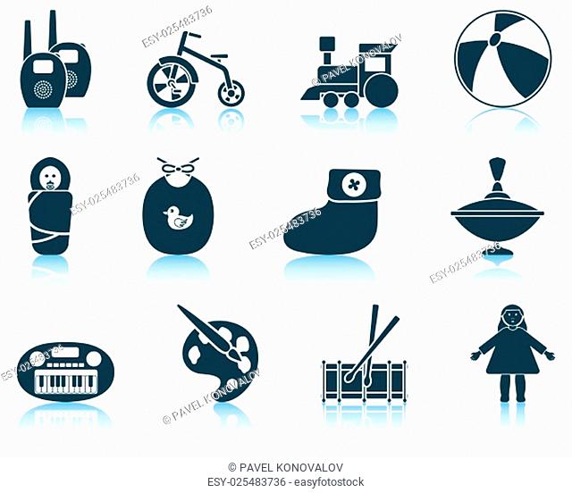 Set of baby icons. EPS 10 vector illustration without transparency