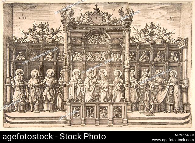 Large Choirstall with Christ Blessing the Virgin. Artist: Daniel Hopfer (German, Kaufbeuren 1471-1536 Augsburg); Date: ca