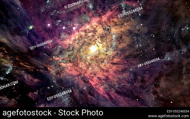 Nebula and galaxies in deep space. Elements of this image furnished by NASA