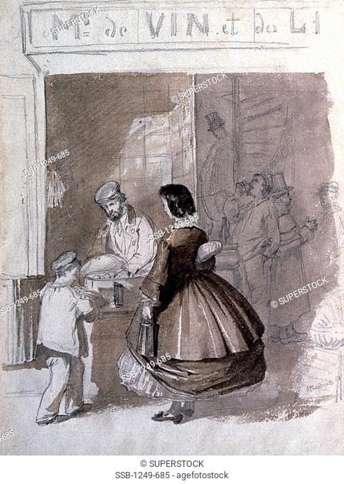 A Shop in France by Mikhail Petrovich Klodin, 1858, 1835-1914, Russia, Vologda, Vologda Regional Art Gallery
