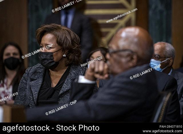 United States House Majority Whip James Clyburn (Democrat of South Carolina), right, introduced Julianna Michelle Childs, left
