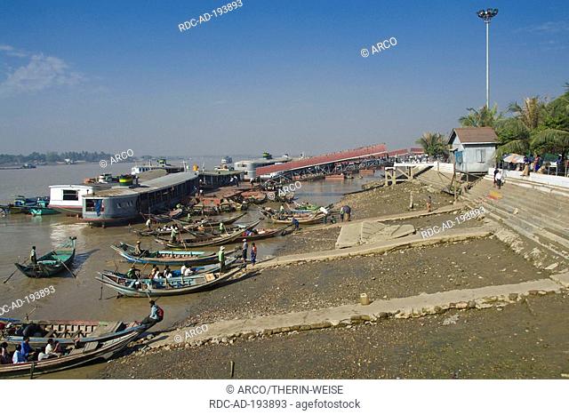 Boats at river Yangon, Burma, Myanmar, Rangoon