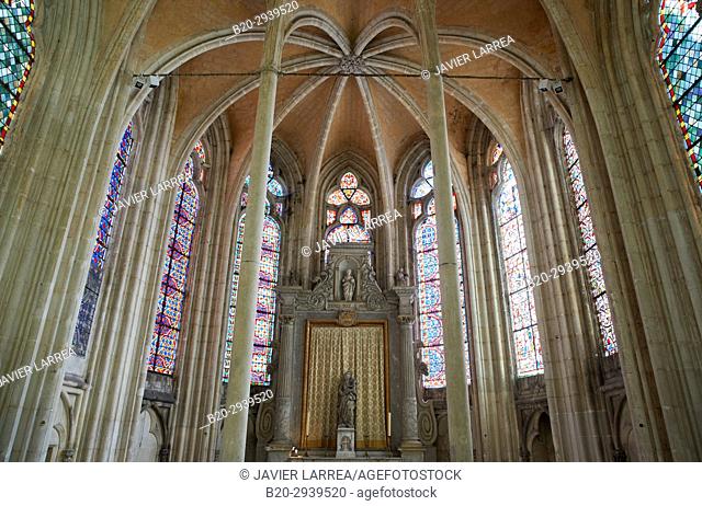Stained glass windows, Abbaye Saint-Germain, Auxerre, Yonne, Burgundy, Bourgogne, France, Europe