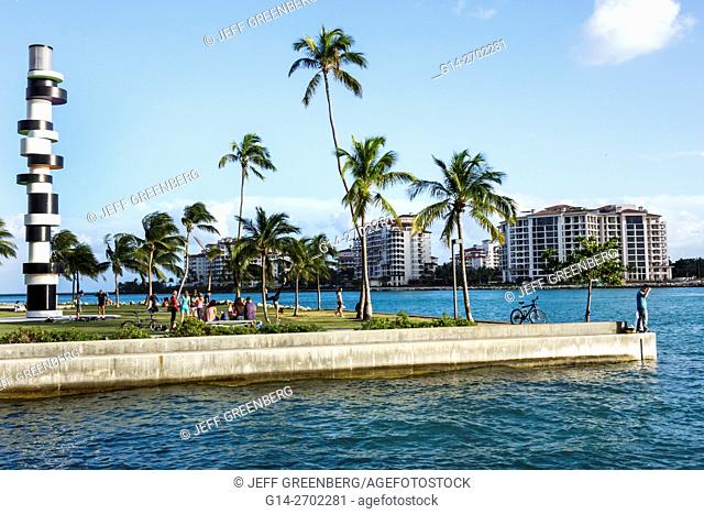 Florida, Miami Beach, South Pointe Park, Government Cut, Biscayne Bay, water, Atlantic Ocean, Obstinate Lighthouse, Tobias Rehberger, art artist, Fisher Island