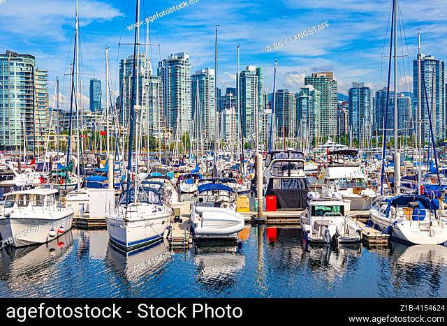 View across False Creek to the Yaletown residential districr of Vancouver Canada