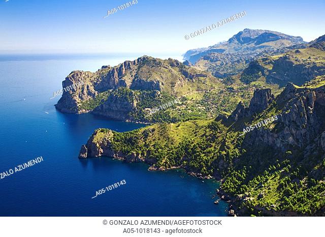 Cala Tuent.Tramuntana mountain range. Majorca. Balearic Islands. Spain