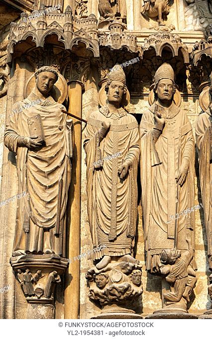 .South Porch, Right Portal, Left Jambs c. 1194-1230, Cathedral of Notre Dame, Chartres, France. From left to right they are