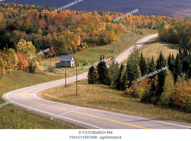 fall foliage, road, Vermont, Route 109 follow the colorful fall foliage through the scenic countryside of Belvedere