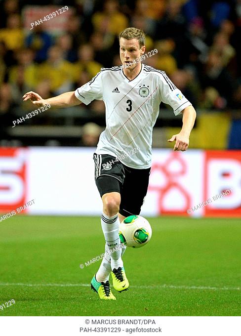 Germany's Marcell Jansen during the World Cup group C qualification match at Friends Arena Solna in Stockholm, Sweden, 15 October 2013