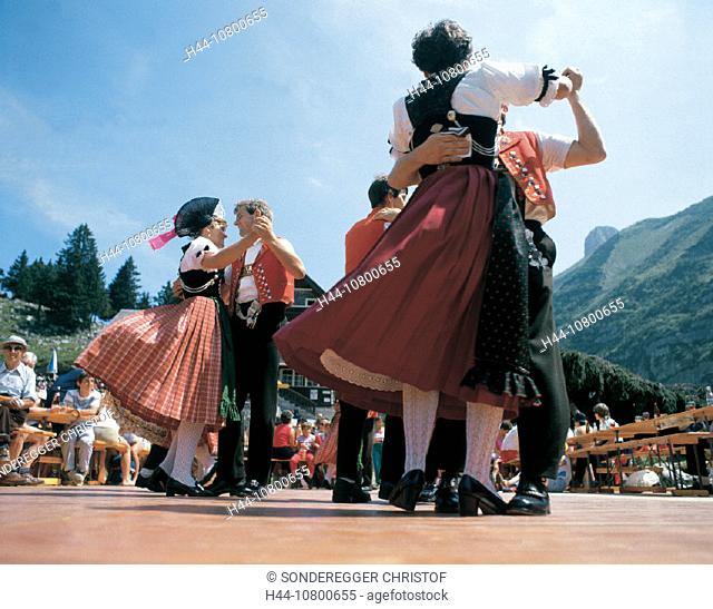 Alpstein, Bollenwees, canton Appenzell, Innerrhoden, dance, folklore, mountain restaurant, mountains, music, nationa