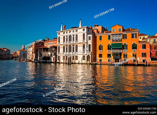 Grand Canal and Palazzo Giustinian Lolin in Venice, Italy