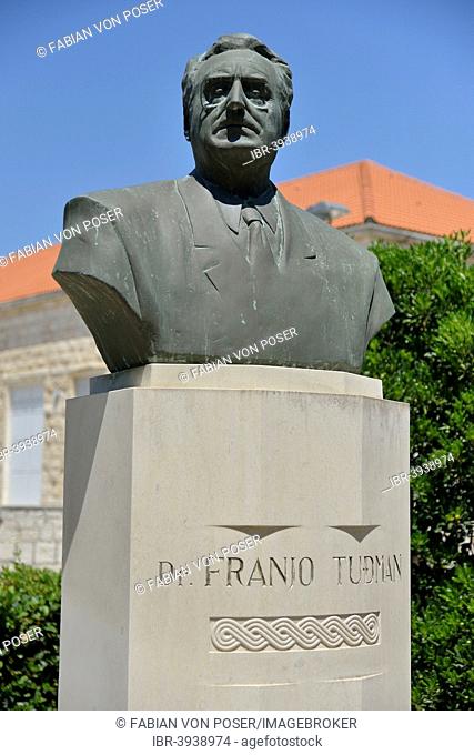 Bust of Franjo Tudman, first president of Croatia, 1990-1999, Selca, Brac, Dalmatia, Croatia