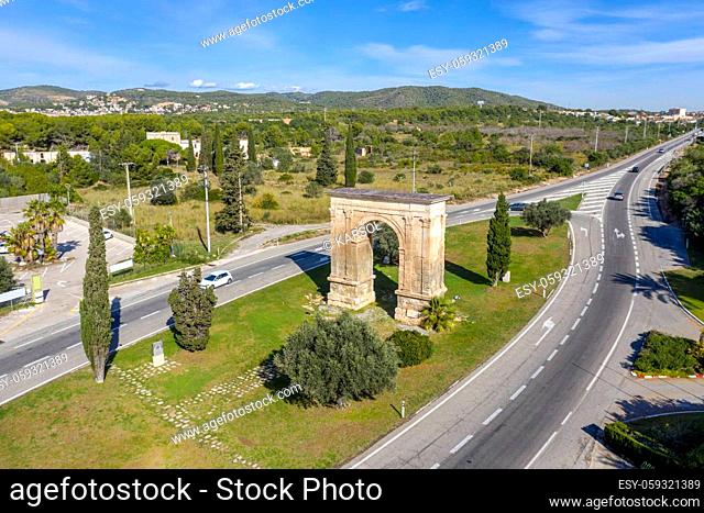 Ancient roman triumphal arch in Bara province of Tarragona Spain