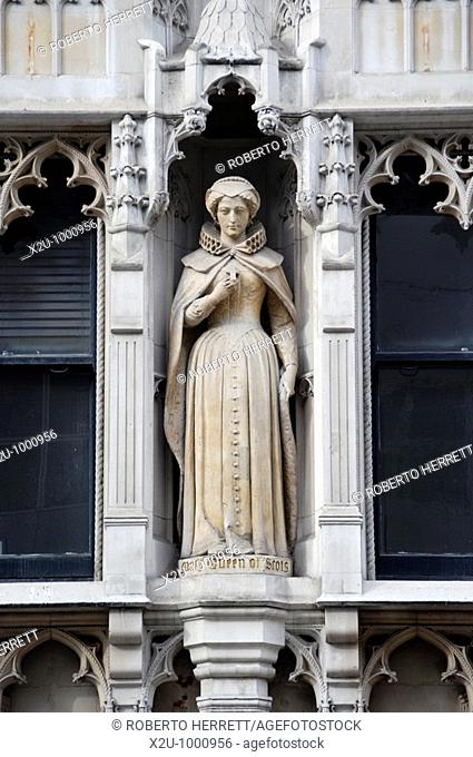Statue of Mary Queen of Scots in Fleet Street, London, England