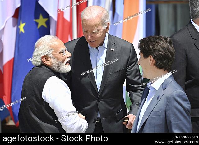 Narendra Damodardas Modi (Prime Minister of India) with US President Joe BODEN and Justin TRUDEAU (Prime Minister of Canada)