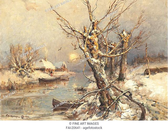 Winter sun. Klever, Juli Julievich (Julius), von (1850-1924). Oil on canvas. Realism. 1911. Russia. Private Collection. Landscape. Painting