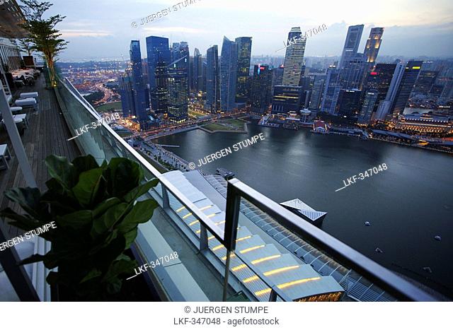View of the Central Business District from Sands SkyPark, Marina Bay Sands, Hotel, Singapore, Asia