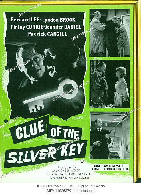 Clue of the Silver Key (1961) An Edgar Wallace Mystery Thriller. Publicity information, Film poster