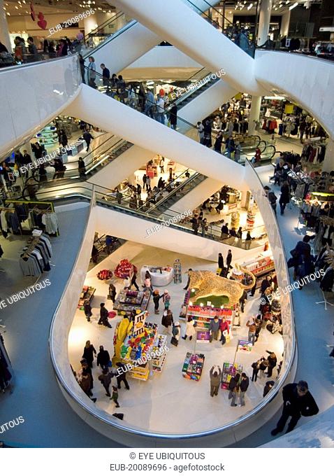 Interior of Selfridges department store in the Bullring shopping centre
