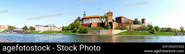 View from Vistula river on castle Wawel in Krakow (Poland)