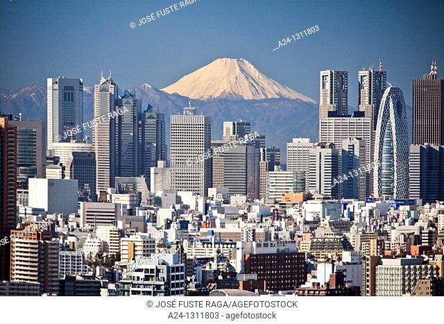 Shinjuku district and Mount Fuji, Tokyo, Japan