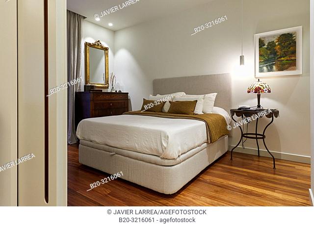 Sliding door, bedroom, Home, Decoration, Donostia, San Sebastian, Gipuzkoa, Spain, Europe