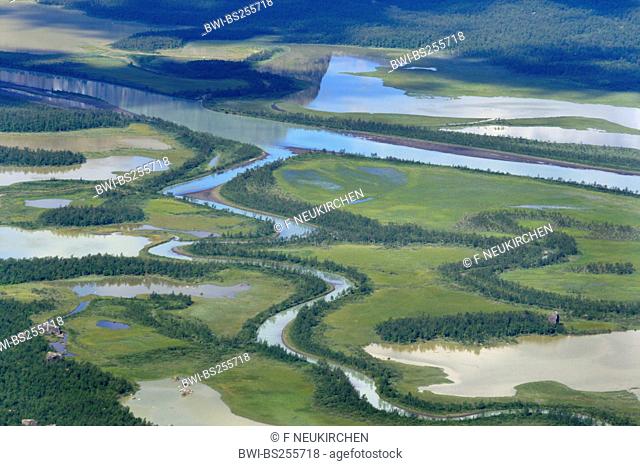 Rapa River delta in Rapa Valley, Sweden, Sarek National Park