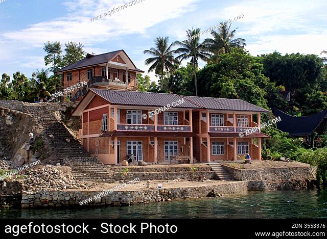 New hotel on Samosir island, lake Toba, Sumatra, Indonesia
