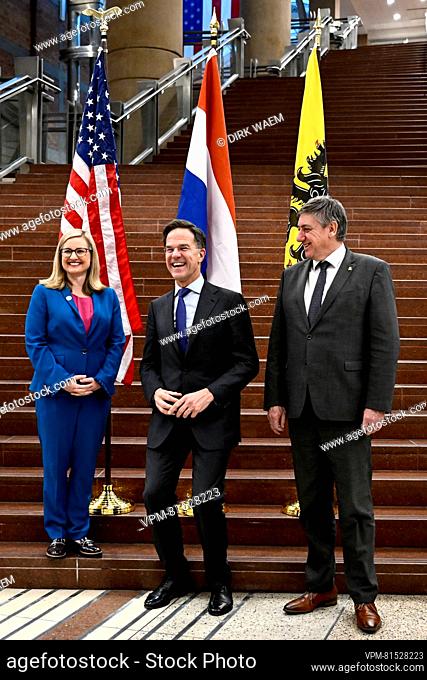 Kate Gallego, Mayor of Phoenix, Prime Minister of the Netherlands Mark Rutte and Flemish Minister President Jan Jambon pictured during a trade mission of the...