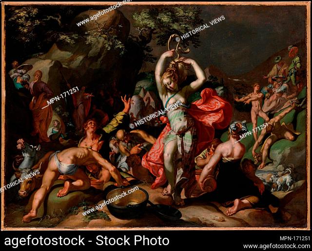 Moses Striking the Rock. Artist: Abraham Bloemaert (Netherlandish, Gorinchem 1566-1651 Utrecht); Date: 1596; Medium: Oil on canvas; Dimensions: 31 3/8 x 42 1/2...