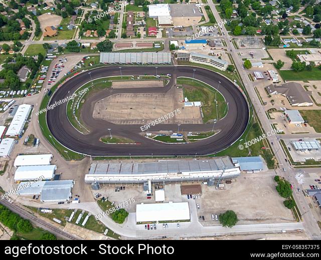 July 19, 2020 - Knoxville, Iowa, USA: Knoxville Raceway is a semi-banked 1/2 mile dirt oval raceway (zook clay) located at the Marion County Fairgrounds in...