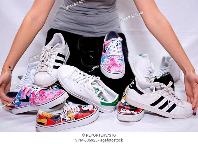 Belgium, Brussels, Oct 31, Sneakers, Adidas, Nike, Jordan, Puma, Vans, Payment, Fashion, Money, Young Girls, Boys, Internet search, online purchase, evolution