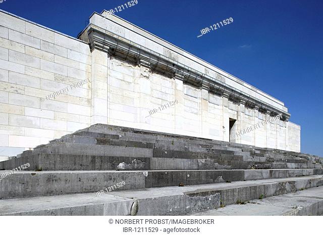 Adolf Hitler's tribune in front of the Zeppelinfeld field, Reichsparteitagsgelaende Nazi party rally grounds, the Third Reich, Nuremberg, Middle Fraconia