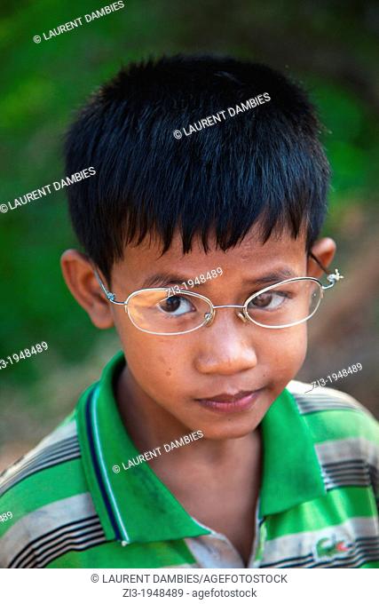 Portrait of a young Cambodian boy in Siem Reap, Cambodia