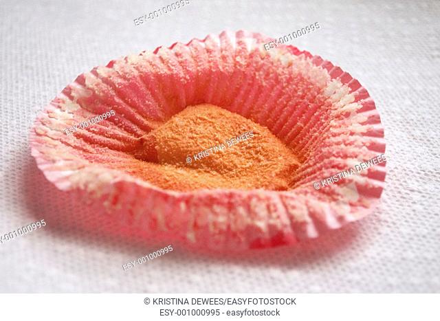 An empty cupcake wrapper