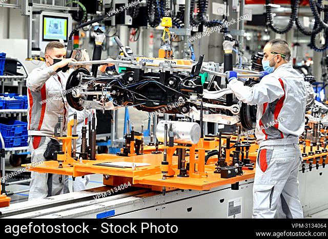 Illustration picture shows the production of the AUDI e-tron pictured during a celebration of the production of the 8 millionth car at the Audi Brussels plant