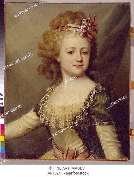 Portrait of Grand Duchess Alexandra Pavlovna (1783-1801). Levitsky, Dmitri Grigorievich (1735-1822). Oil on canvas. Russian Art of 18th cen. . 1790s
