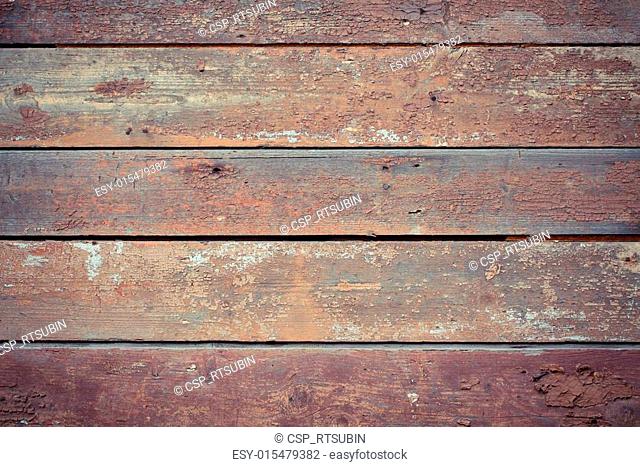 Old wooden painted and chipping paint