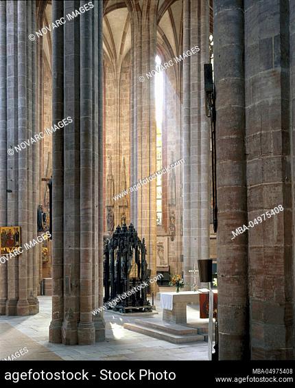 St. Sebald Church, east choir with Sebaldusgrab, Nuremberg, Middle Franconia, Bavaria, Germany, Europe
