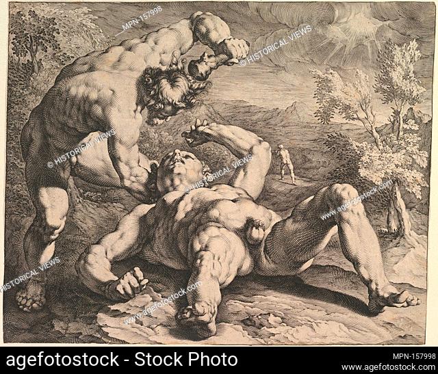 Cain Killing Abel. Artist: Cornelis Cornelisz van Haarlem (Netherlandish, Haarlem 1562-1638 Haarlem); Artist: Jan Muller (Netherlandish