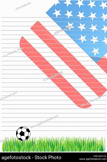 Scribble flag with soccer ball