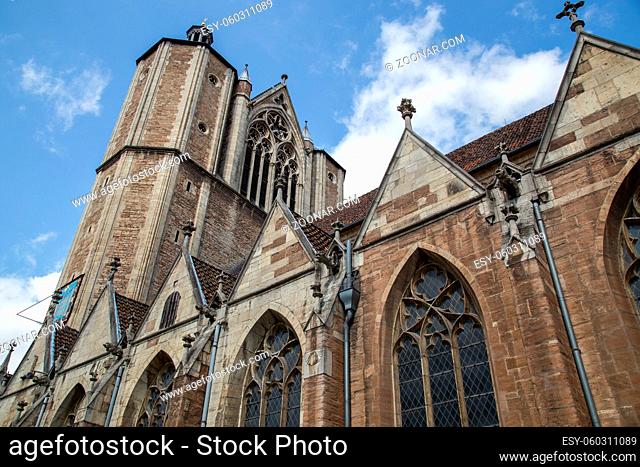 Braunschweig, Germany - August 23, 2014: Exterior view of Brunswick Cathedral in the historic city centre