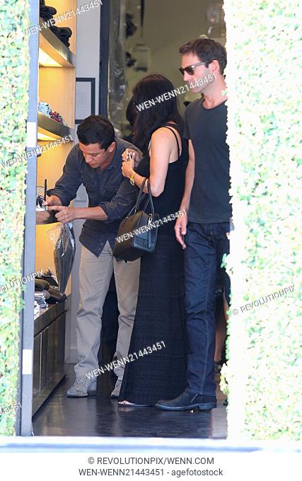 Courteney Cox and boyfriend Johnny McDaid shopping at Marc Jacobs on Melrose Place Featuring: Courteney Cox, Johnny McDaid Where: Los Angeles, California