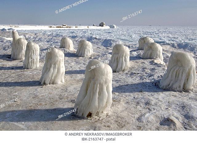 Frozen Black Sea, a rare phenomenon, occured in 1977 for the last time, Odessa, Ukraine, Eastern Europe