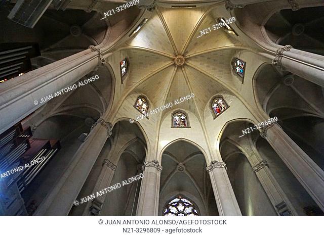 The Sacred Heart of Jesus Church. Tibidabo Mountain, Collserola mountain range, Barcelona, Catalonia, Spain, Europe